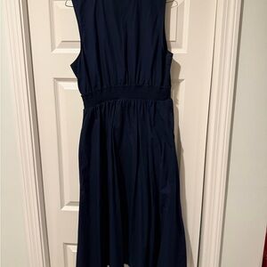 Elegant Navy Blue Sleeveless Dress
